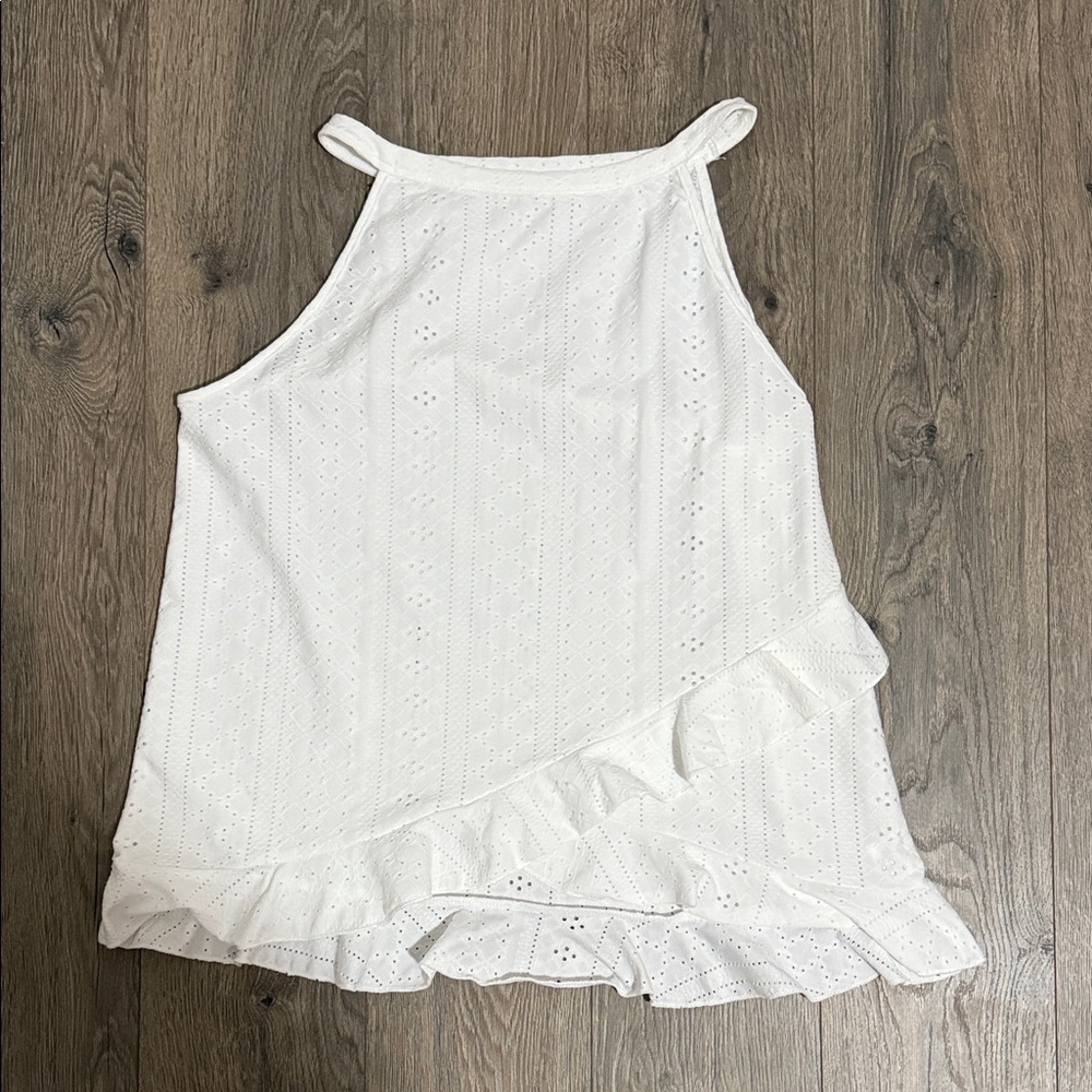 Women’s White Ruffle Blouse